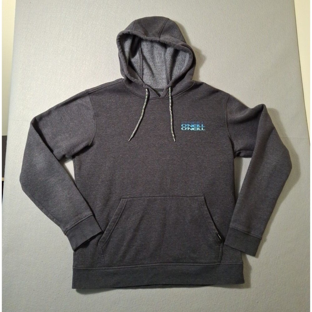 Oneill Hoodie Sweatshirt Mens Medium Gray Athletic Pullover Active Logo Beach